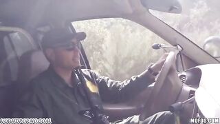 A hot grandmother gets fucked by a soldier in the pickup truck