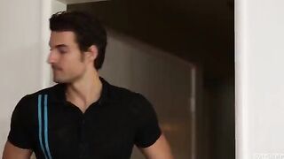 A handsome man has sex with a mulatto in a condom