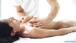 Lucky masseur seduced girl and fucked her gently