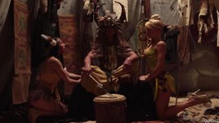 Fairytale girls with red skin get fucked in an intense threesome