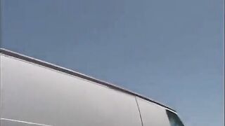 The pretty girl got into the car and had sex with two guys