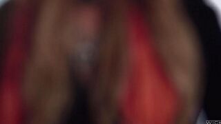 Three flaps fucked a blonde in stockings and pantyhose