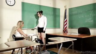 The girl is having trouble with a subject, so she asks her teacher for help