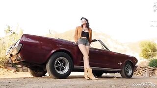 Two retro beauties with perfect asses seduce each other in a steamy scene