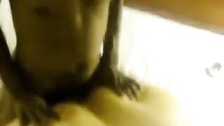 Fat mature woman fucked by two guys on the bed