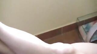 A drunk girl smoked a cigarette and burned her bare tits