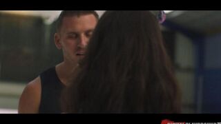 A fan got fucked by a hockey player in the stadium