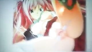 As usual, the anime chick’s pussy was used for jerking off cock