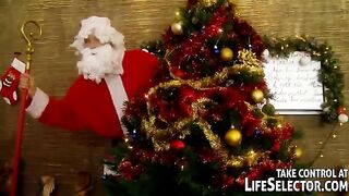 Five guys in Santa suits fucked Russian slut, the best Christmas gift