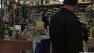 The sexy girl was roughly fucked right in the store