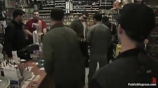 The sexy girl was roughly fucked right in the store