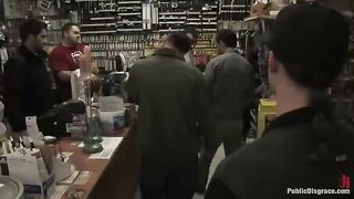 The sexy girl was roughly fucked right in the store