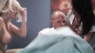 Nurses fucked hard by a guy in a hospital setting