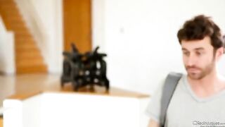 Two men fucked sexy brunette Veronika Avluv hard