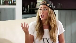 The girl seduced her friend to get a lesbian experience on the couch