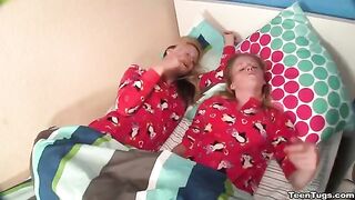 Two sisters learned to use a member to achieve orgasm