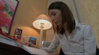 Alena teaches English with her ass, a real Russian lesson