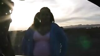 The fat woman is not embarrassed to show her big tits and pussy