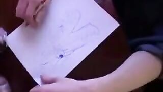 The guy replaced his lessons with sex with his mom, wearing only stockings