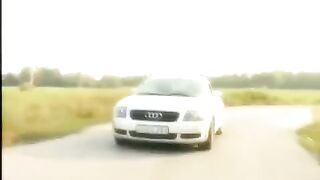 A nice chick got her shaved pussy on the bonnet for protection