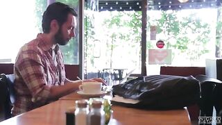 The boy picked up an Asian girl in the cafe and fucked her hard