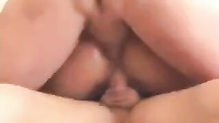 A blonde gets fucked by her husband's friends on the couch