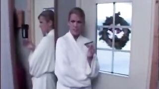 The woman was fucked while her husband was bound