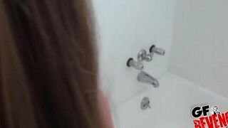 Girl sucks cock and gives a blowjob in POV at home