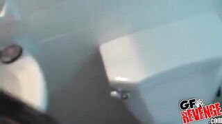 Girl sucks cock and gives a blowjob in POV at home