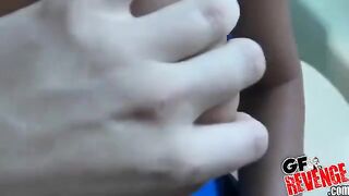 Girl sucks cock and gives a blowjob in POV at home