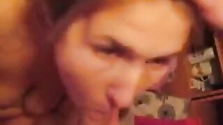 The guy finished up his sperm in the mouth of her girlfriend in a steamy homemade scene