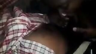 A negro man fucks his fat wife in her ass hole in a homemade scene