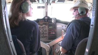 The hottest stewardess is ready to give you a blowjob and more