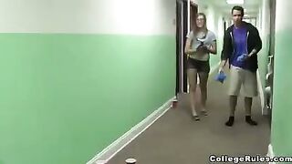 A young girl is having fun with someone special in the room