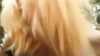 A cute girl was fucked in the park without any protection