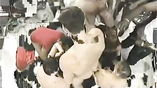 The crowd fucked a beautiful girl in an intense group scene