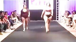 Chubby bitches in swimsuits are running on the boardwalk and pissing publicly