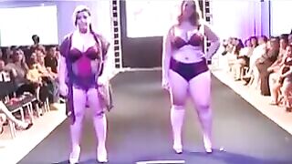 Chubby bitches in swimsuits are running on the boardwalk and pissing publicly