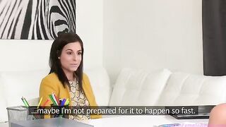 Young beauty Tracy Lindsay at lesbian casting with a female agent