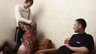 Mature woman fucked by her son's friend in steamy scene