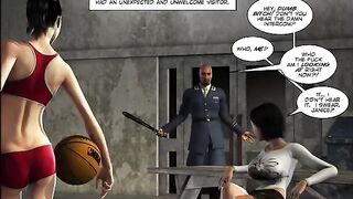 A porn comic book is being read by a naughty bitch
