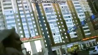 A pick-up guy fucked a blonde teen on the street