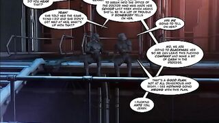 Woman fucks with a man in comic style