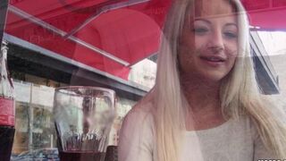 A blonde with natural tits enjoys intense action in this hot scene