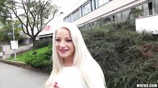 A blonde with natural tits enjoys intense action in this hot scene