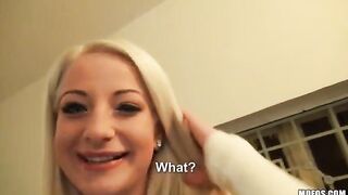 A blonde with natural tits enjoys intense action in this hot scene