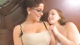 A mother introduces her young daughter to the world of pleasure