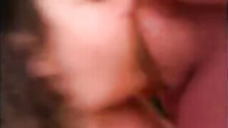His friend was on her knees, getting his dick in her mouth