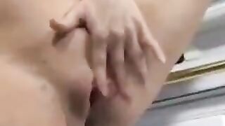 A man came to a pregnant woman and made her cum in the kitchen