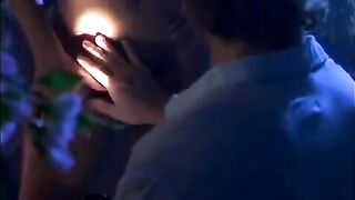 Romantic night fuck in fog, with a hot brunette and a cumshot finish